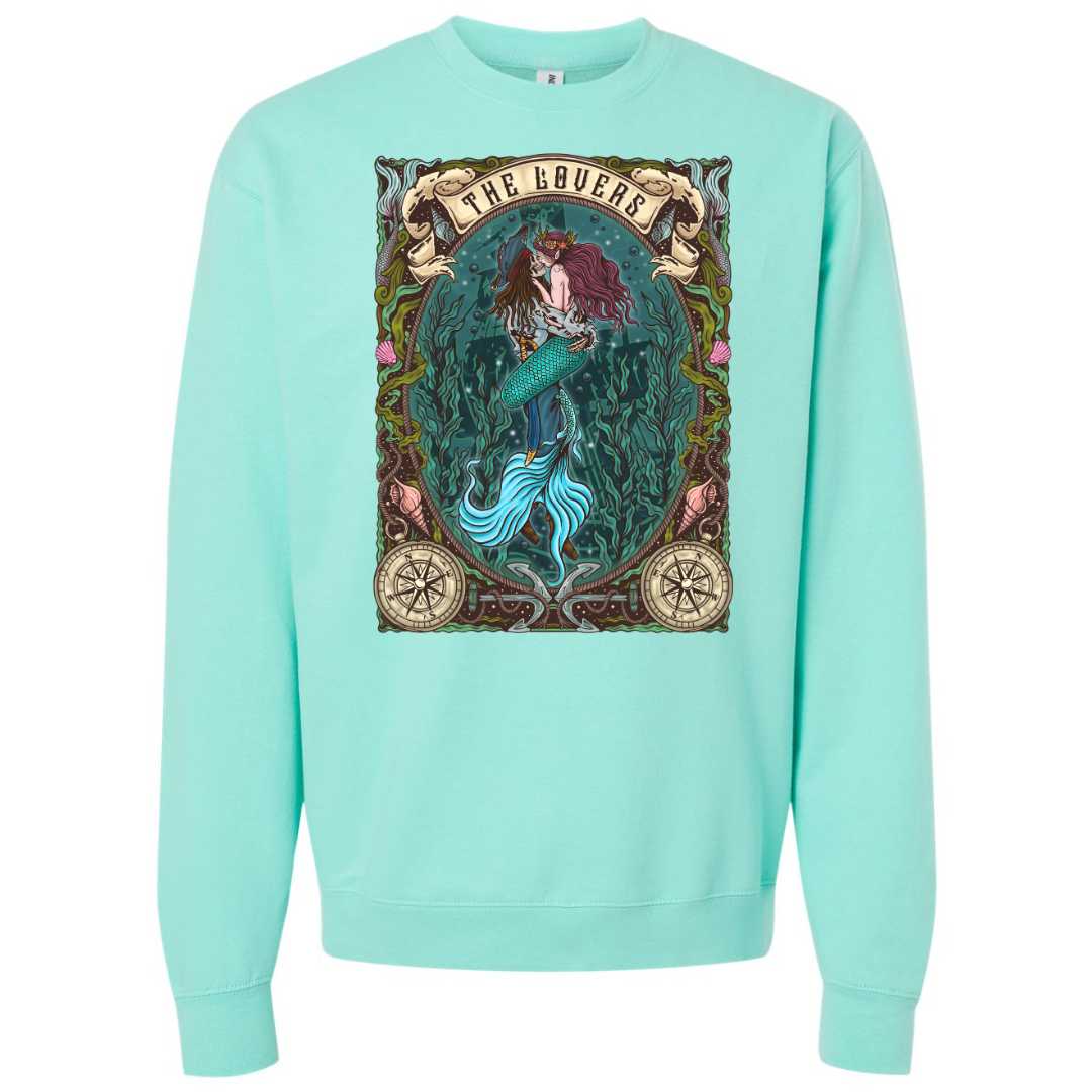Mountains &amp; Mermaids The Lovers Crewneck Sweatshirt (Mint) Small MM4230