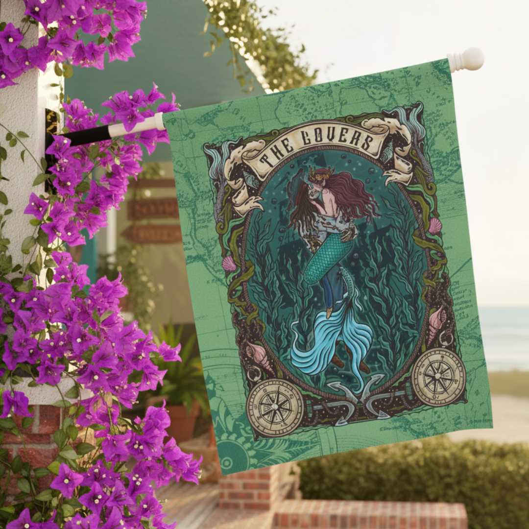Mountains &amp; Mermaids The Lovers Flag 24.5&#39;&#39; × 32&#39;&#39; 43093980855024079666