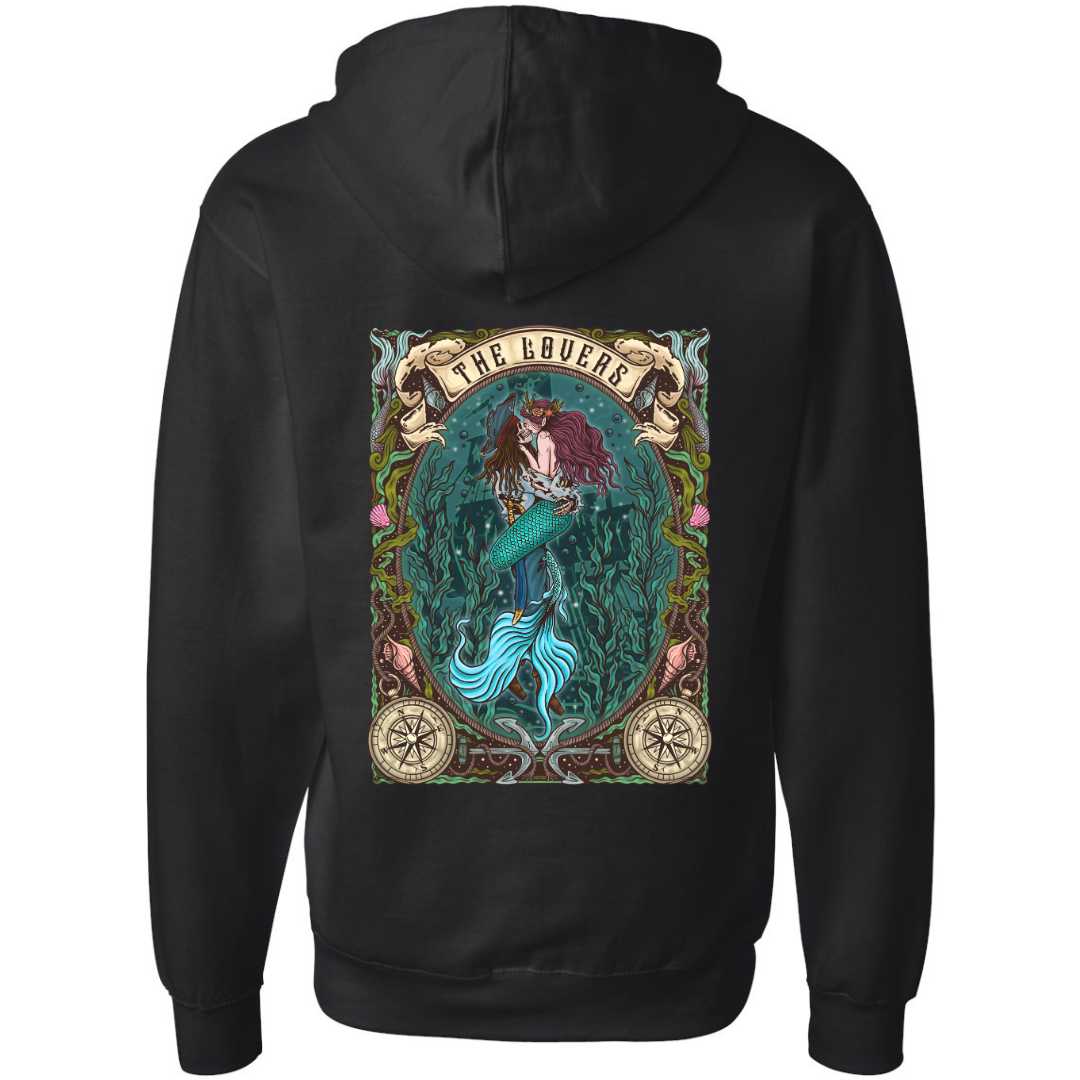 Mountains &amp; Mermaids The Lovers Fleece Zip-Up Hoodie (Black) Small MM4212