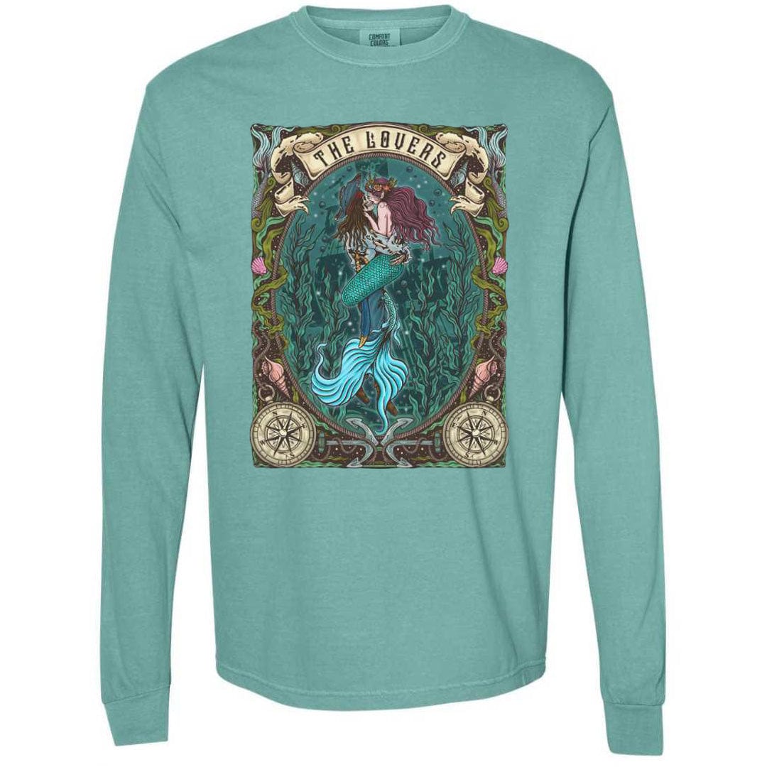 Mountains &amp; Mermaids The Lovers Long Sleeve T-Shirt (Seafoam) Small MM4260