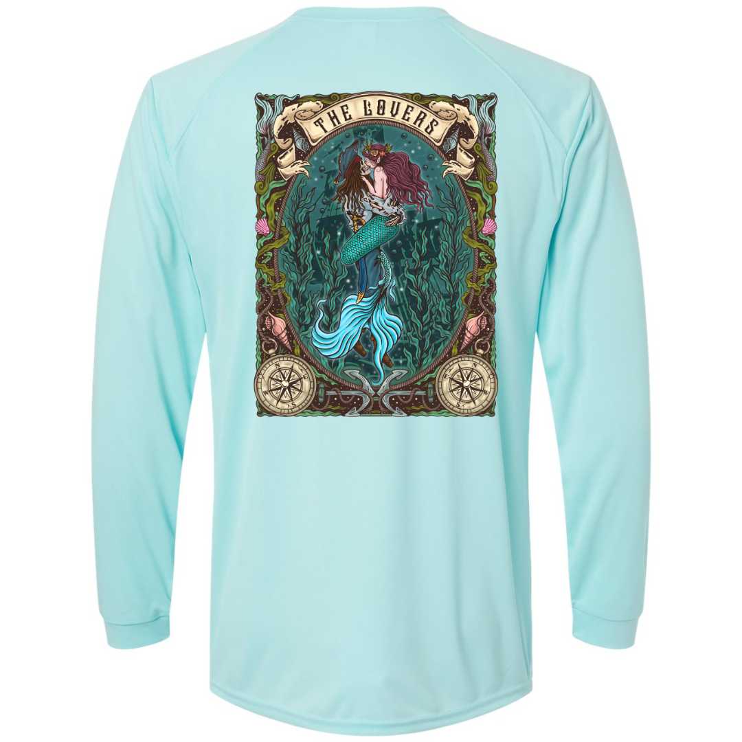Mountains &amp; Mermaids The Lovers Performance Sun Shirt (Aqua) Small MM4242