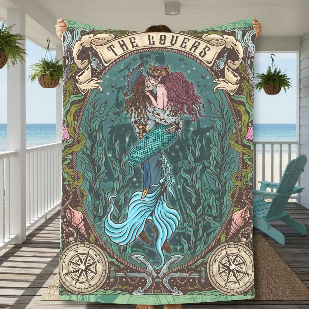 Mountains & Mermaids The Lovers Plush Blanket