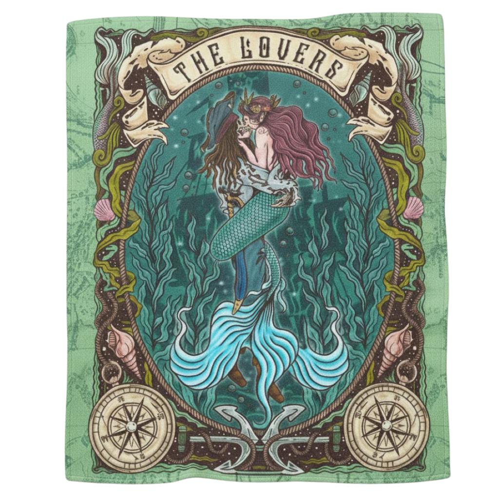 Mountains & Mermaids The Lovers Plush Blanket 50" × 60" 59407398712462011749
