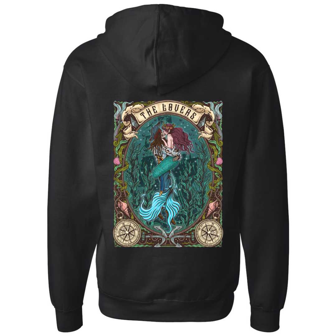 Mountains & Mermaids The Lovers Pullover Hoodie (Black) Small MM1632