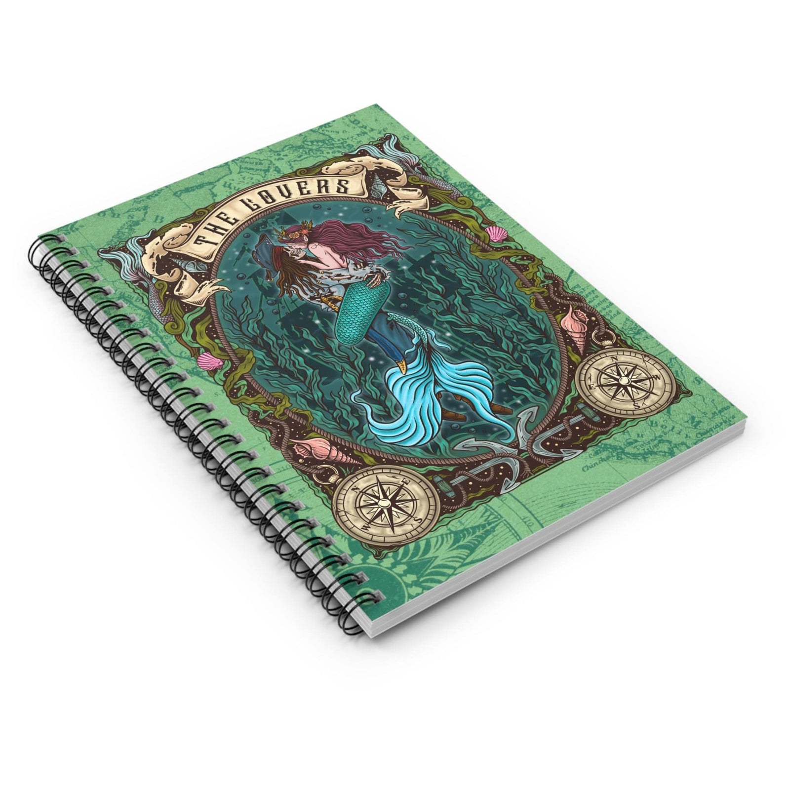 Mountains & Mermaids The Lovers Spiral Notebook One Size 29927215113493439203
