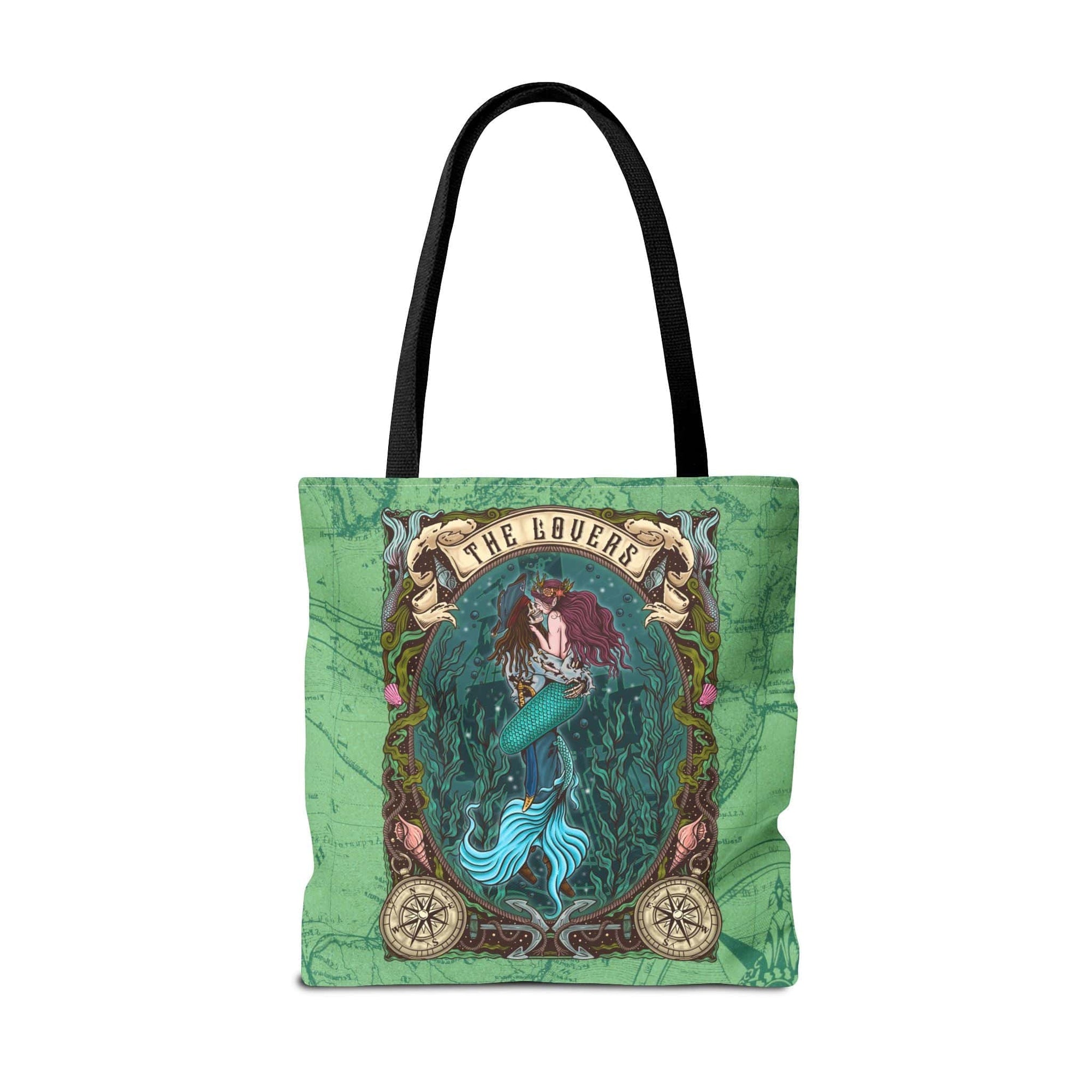 Mountains & Mermaids The Lovers Tote Bag 18" × 18'' / Black 16253949000182249894