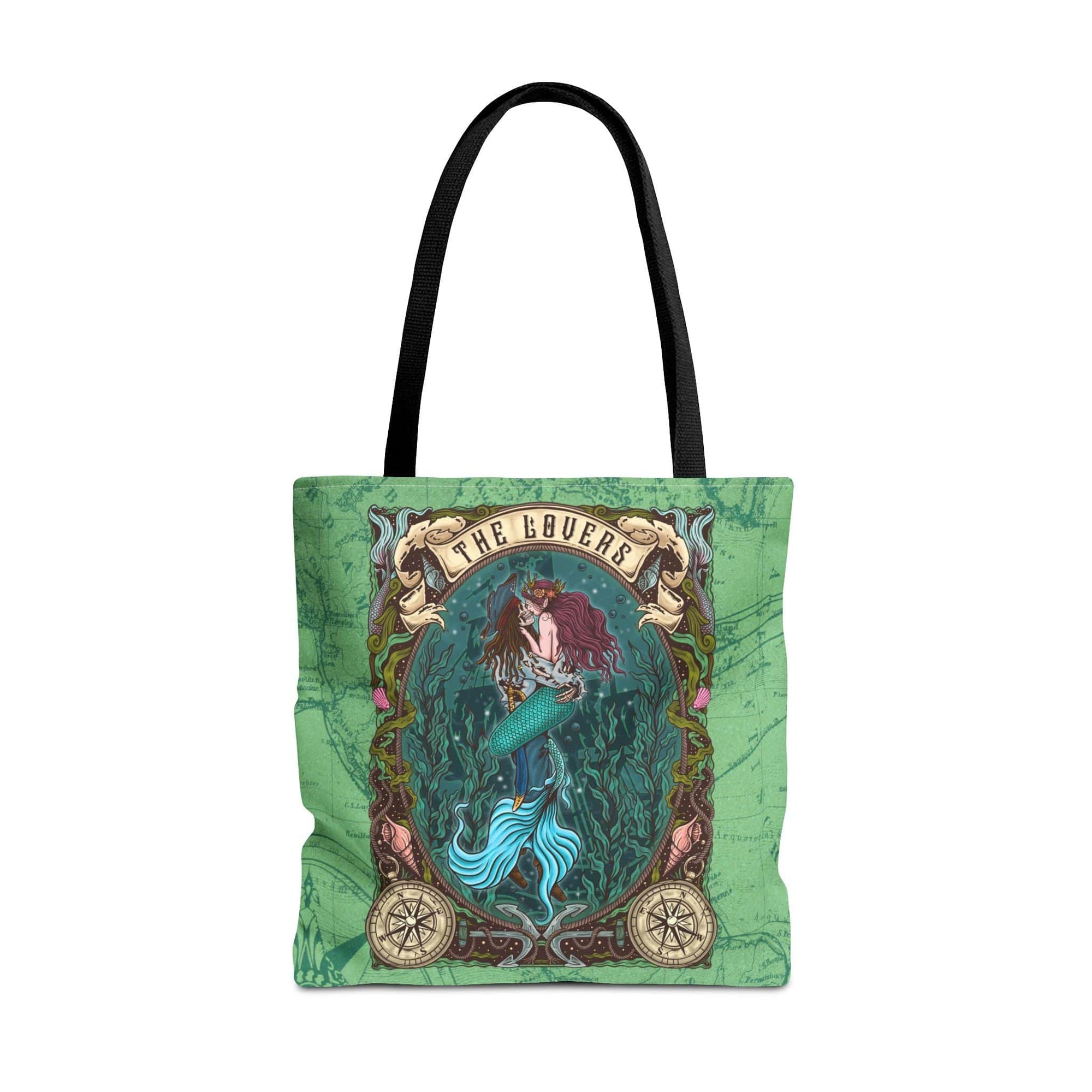 Mountains & Mermaids The Lovers Tote Bag 18" × 18'' / Black 16253949000182249894