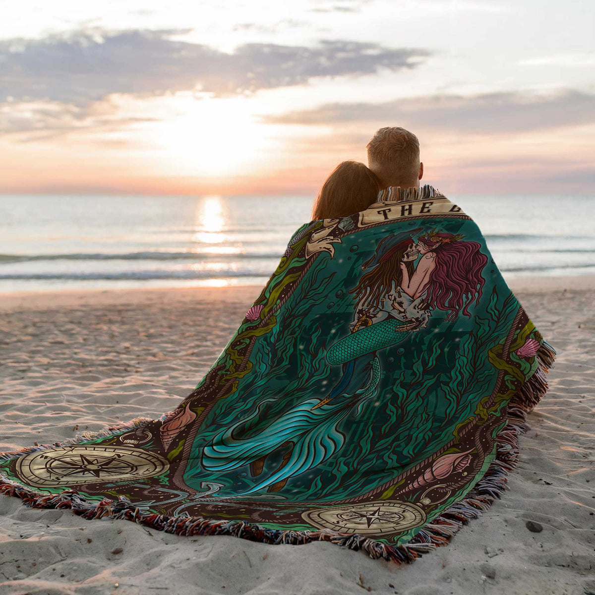 Mountains & Mermaids The Lovers Woven Blanket