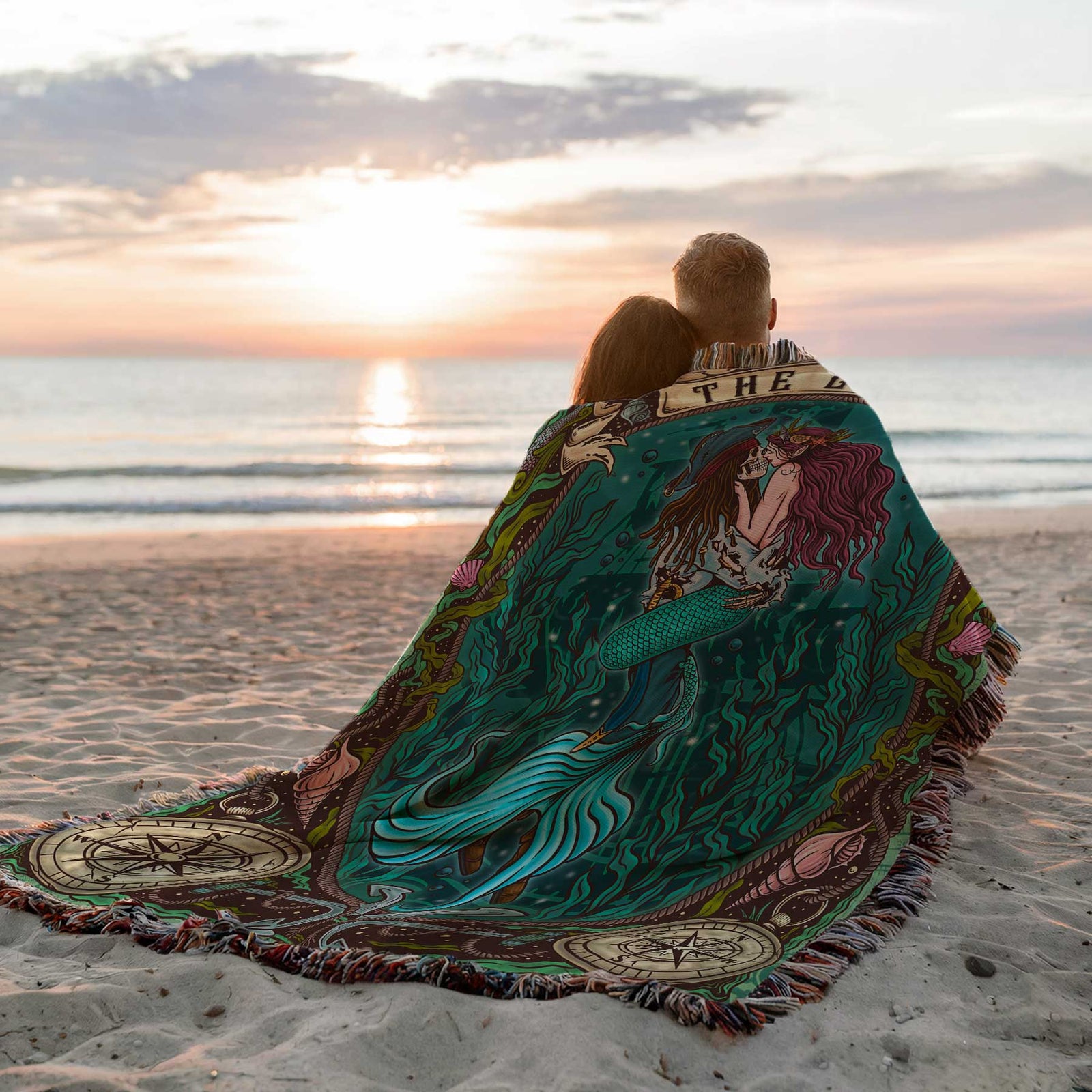 Mountains & Mermaids The Lovers Woven Blanket