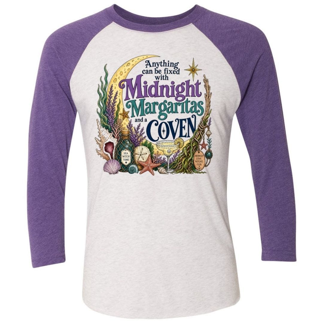 Mountains & Mermaids The Mermaid Coven Baseball T-Shirt Small / Purple