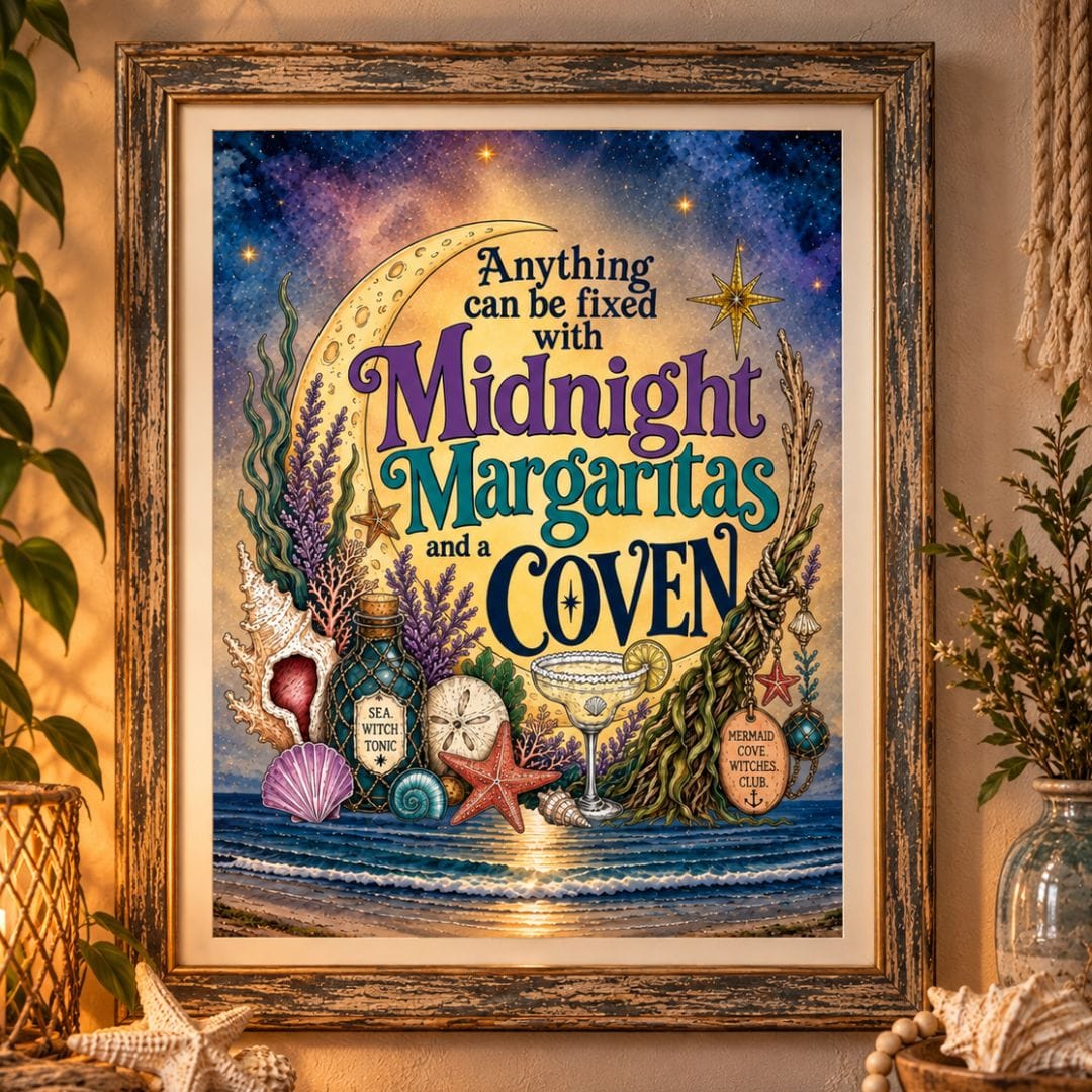 Mountains & Mermaids The Mermaid Coven (Moonlit Ocean) Wall Art