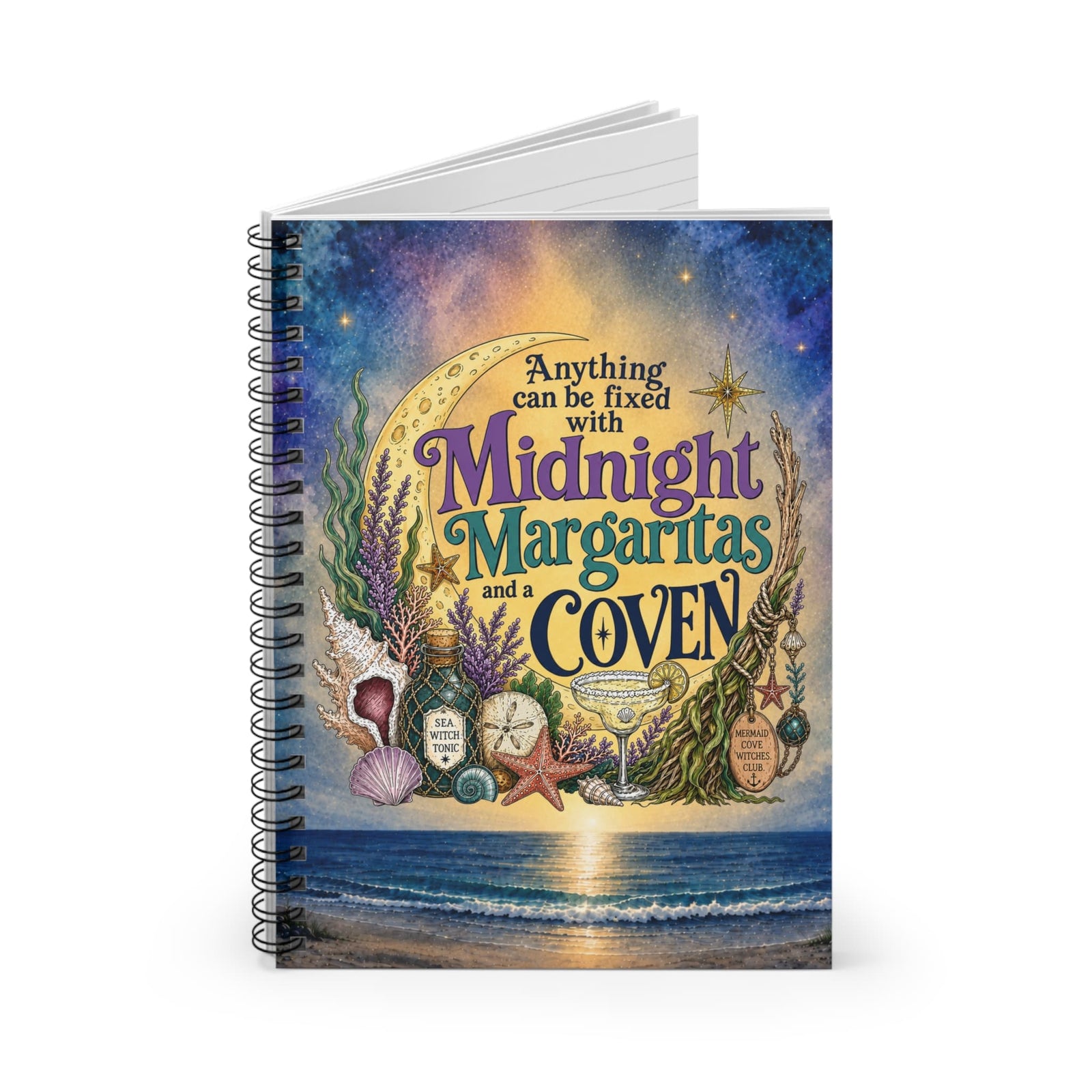 Mountains & Mermaids The Mermaid Coven Spiral Notebook (Moonlit Ocean) One Size 31428101183402275018