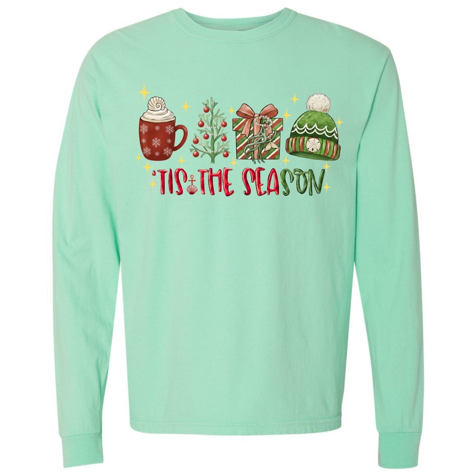 Mountains & Mermaids Tis The Season Long Sleeve T-Shirt Small / Island Reef