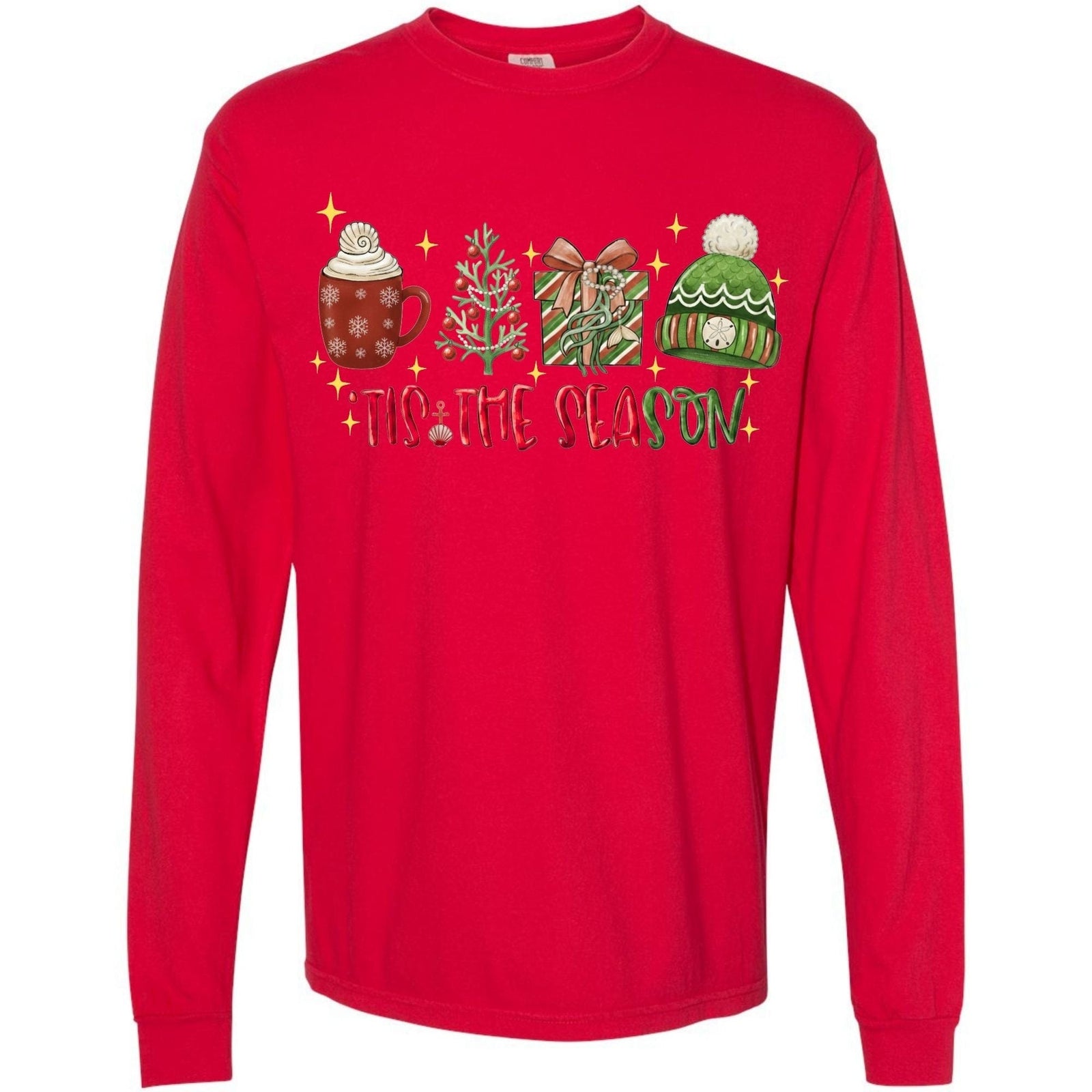 Mountains & Mermaids Tis The Season Long Sleeve T-Shirt Small / Red