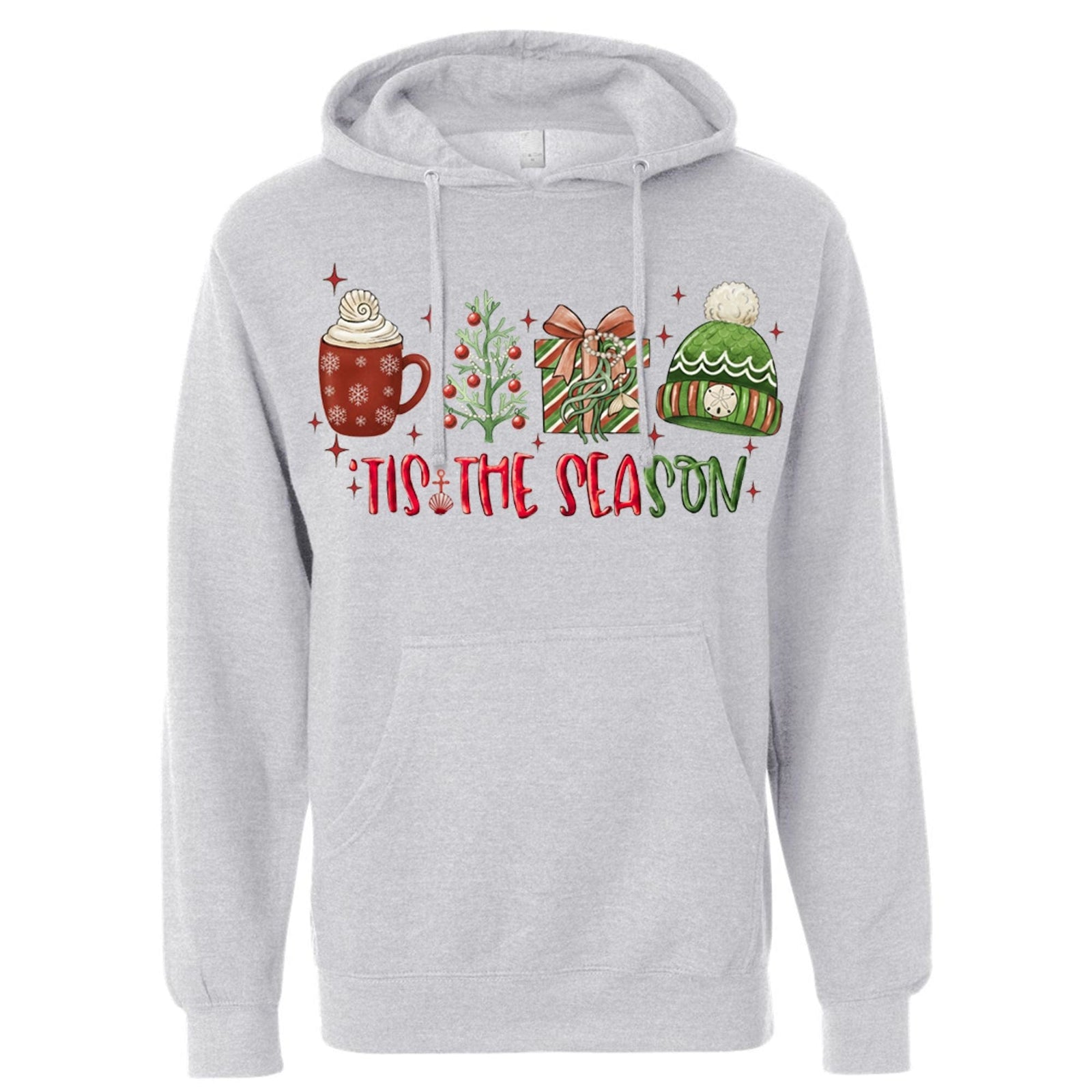 Mountains & Mermaids Tis The Season Pullover Hoodie Small / Gray