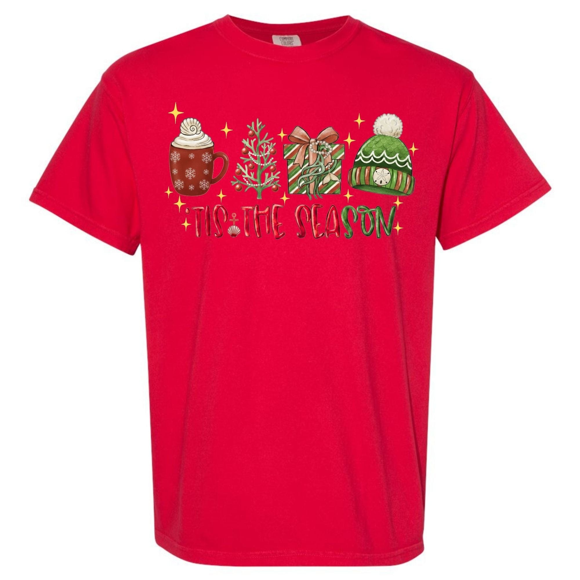 Mountains & Mermaids Tis The Season T-Shirt Small / Red