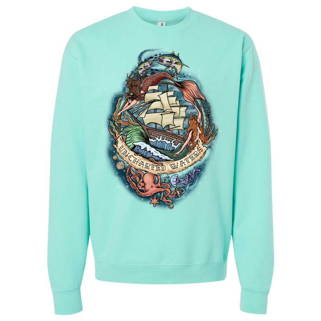 Mountains &amp; Mermaids Uncharted Waters Crewneck Sweatshirt Small MM3825
