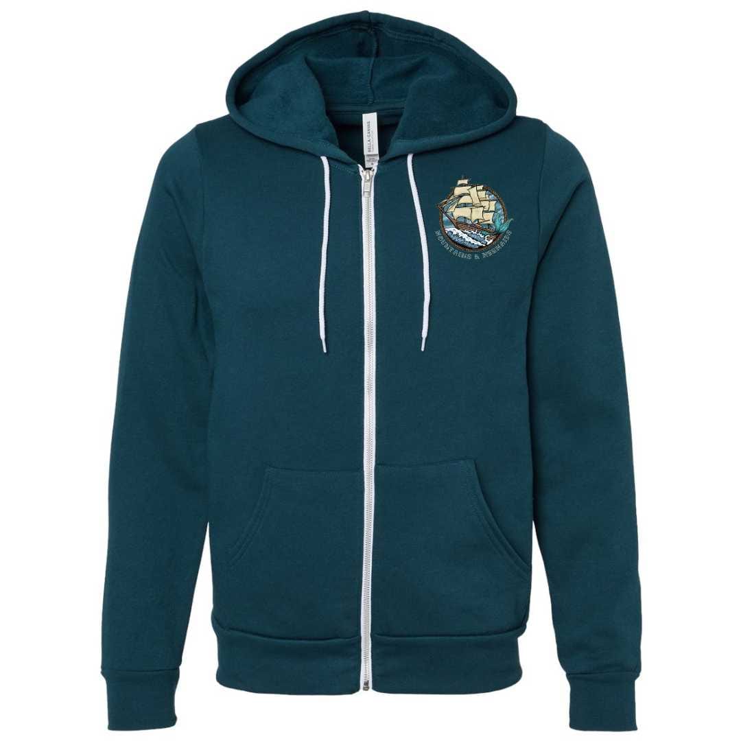 Mountains & Mermaids Uncharted Waters Fleece Zip Hoodie (Atlantic) Small MM3795