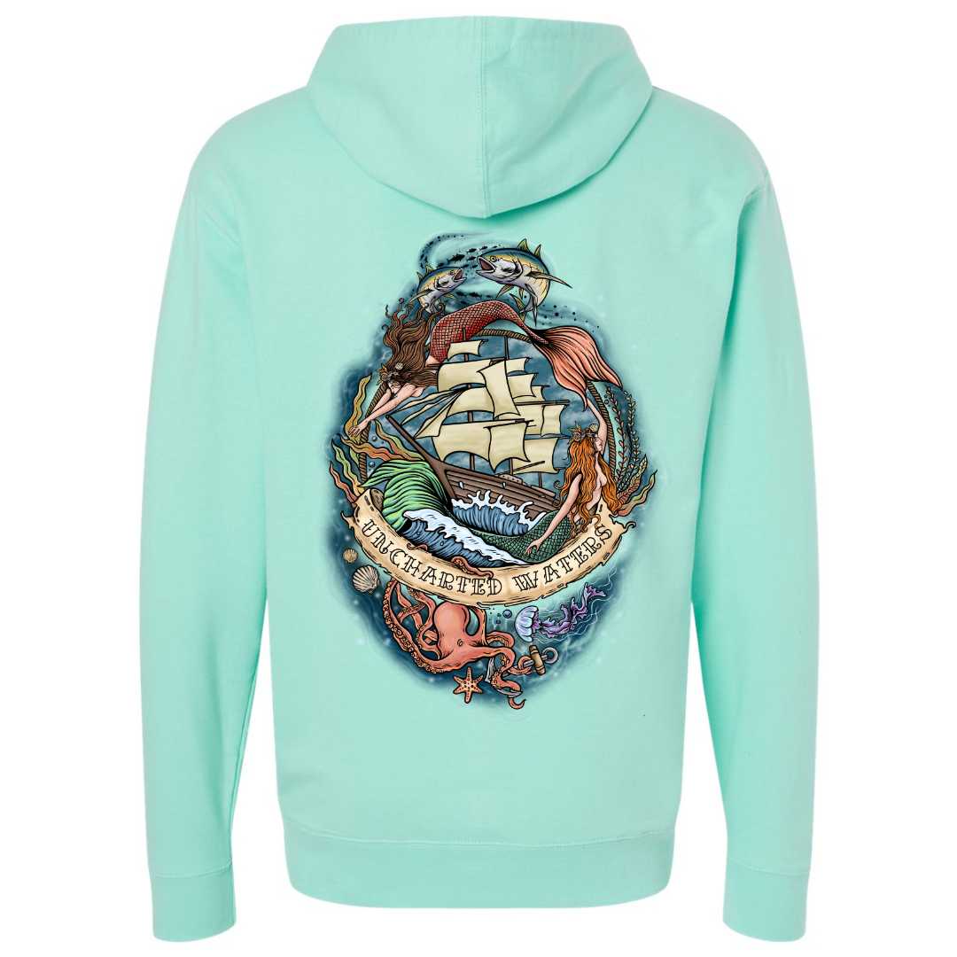 Mountains & Mermaids Uncharted Waters Pullover Hoodie (Mint)