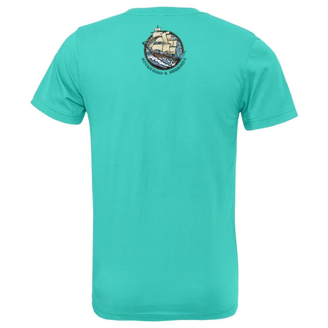 Mountains & Mermaids Uncharted Waters Short Sleeve T-Shirt (Teal)