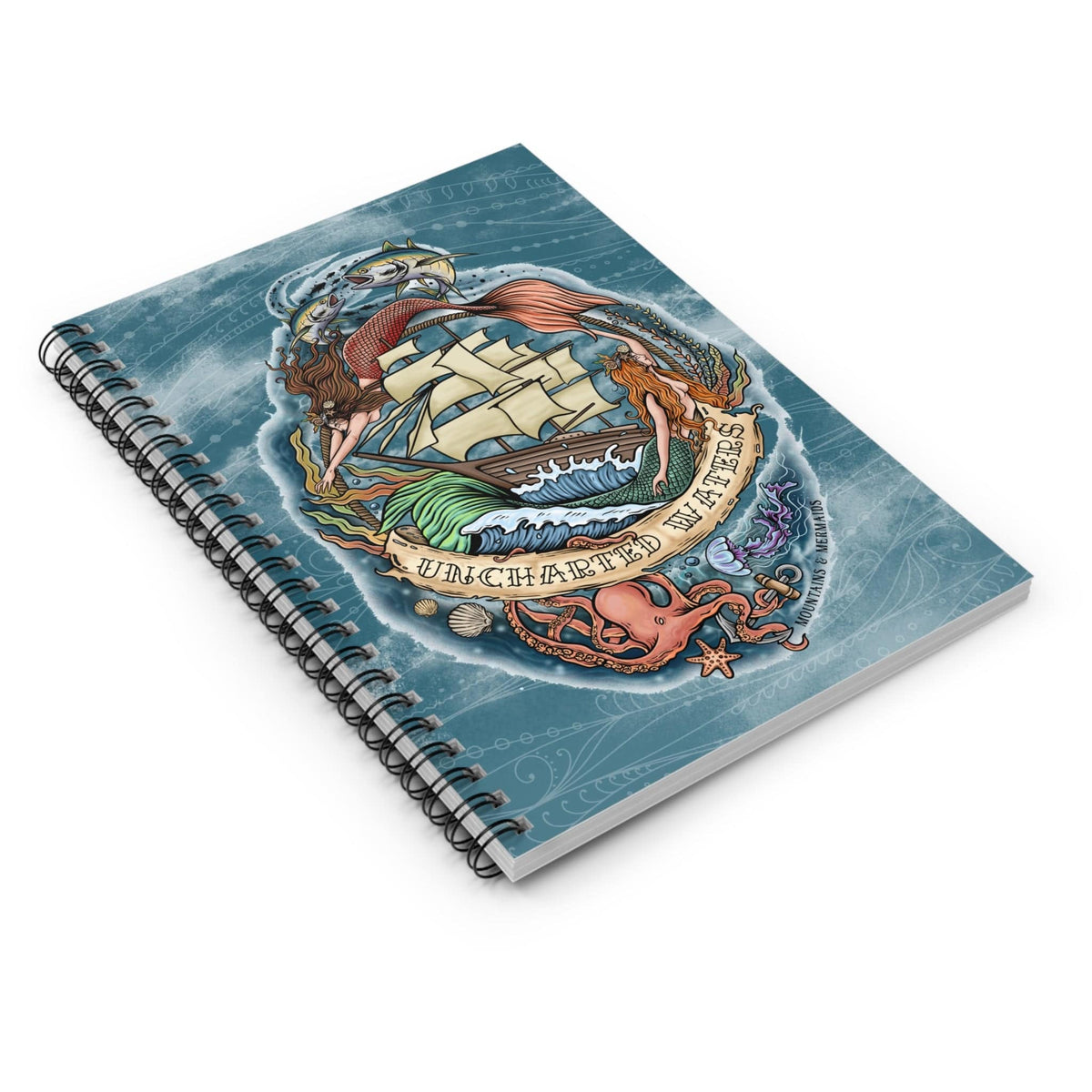 Mountains & Mermaids Uncharted Waters Spiral Notebook - Ruled Line One Size 14935781502512688318