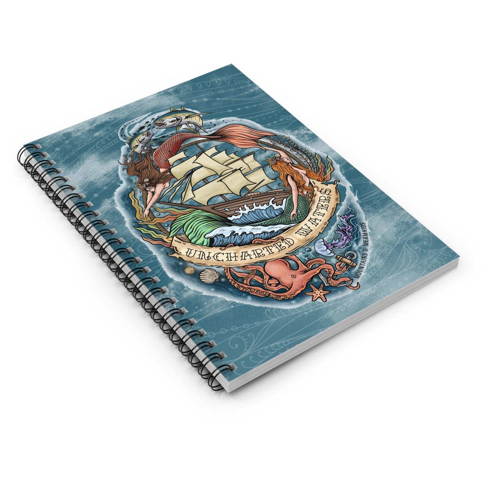 Mountains & Mermaids Uncharted Waters Spiral Notebook - Ruled Line One Size 14935781502512688318