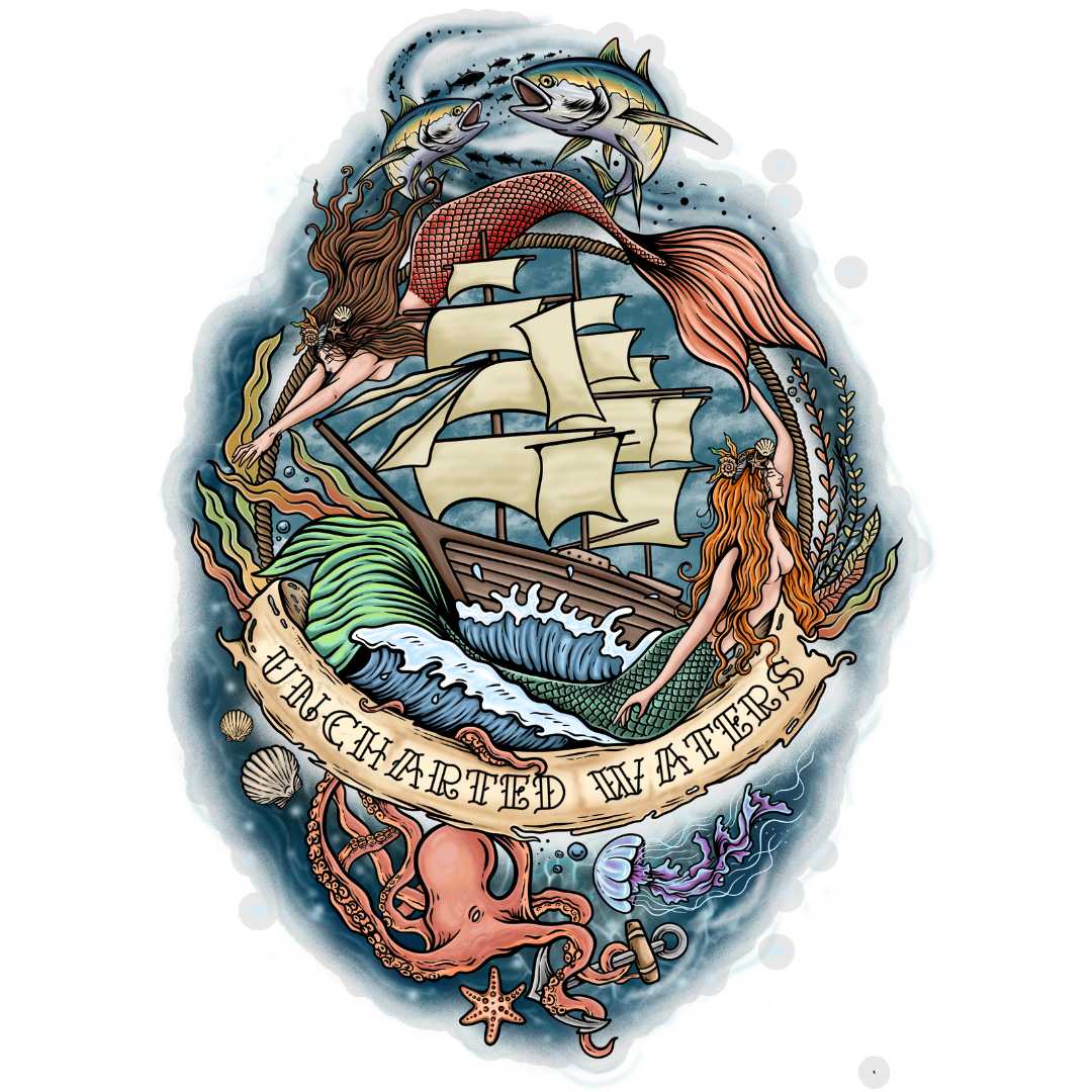 Mountains &amp; Mermaids Uncharted Waters Sticker MM4342