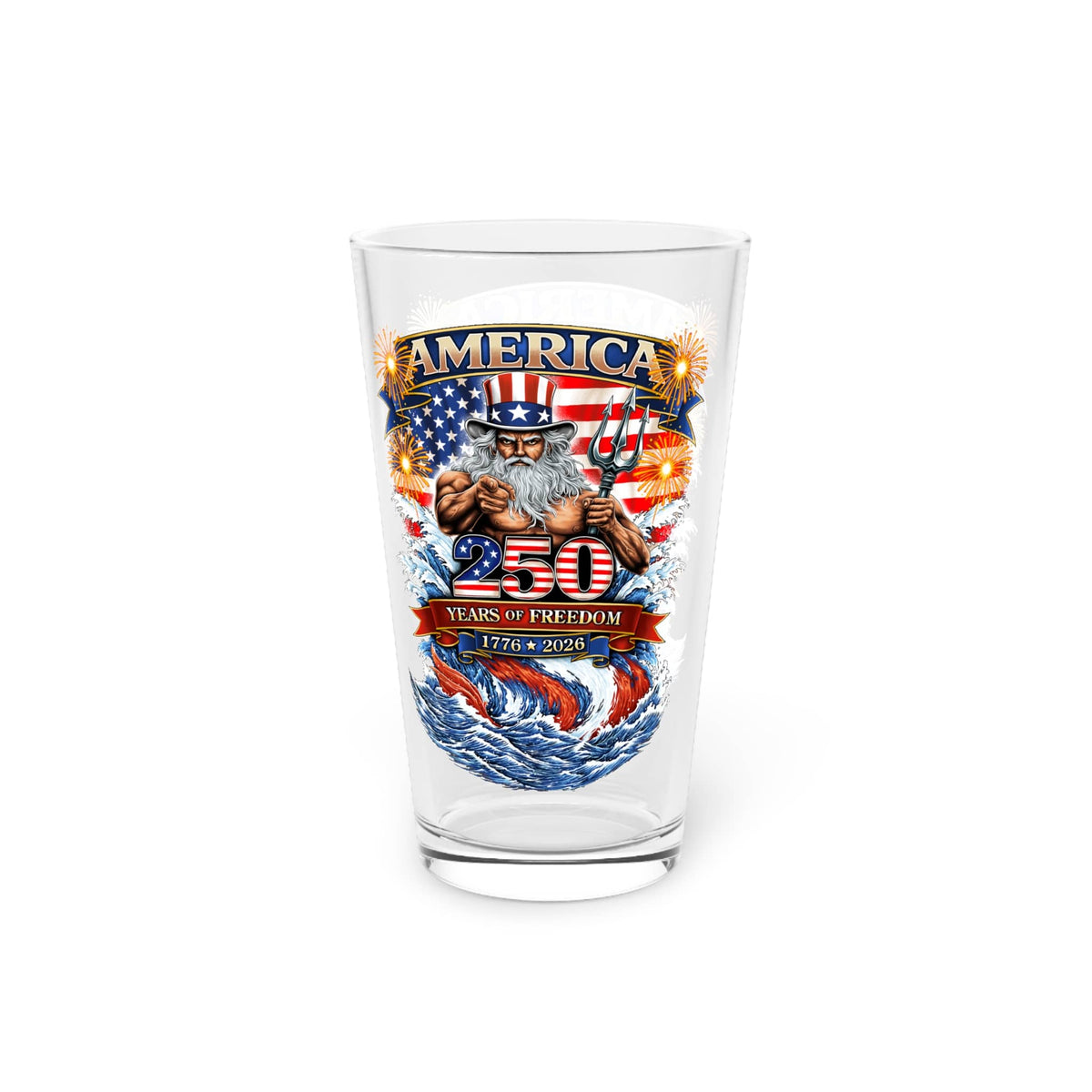 Mountains & Mermaids Uncle Poseidon 250 Years 16oz Pint Glass 16oz 20332757937176421143
