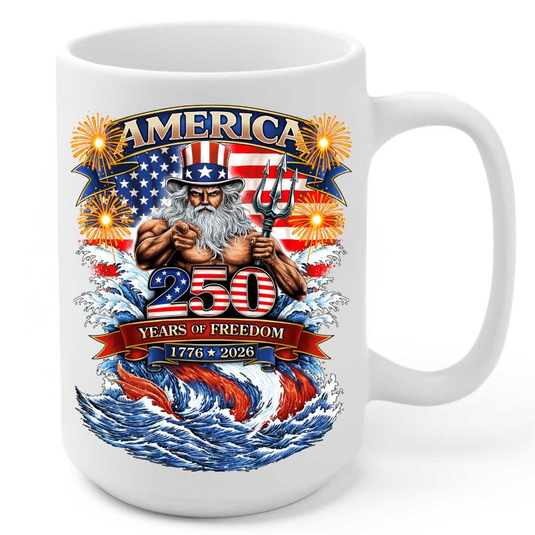 Mountains & Mermaids Uncle Poseidon (America 250) Coffee Mug