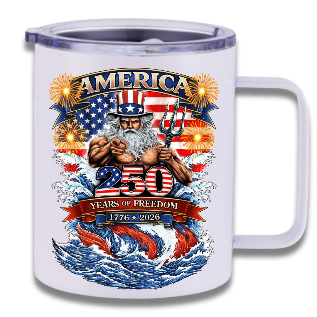 Mountains & Mermaids Uncle Poseidon (America 250) Insulated Travel Mug