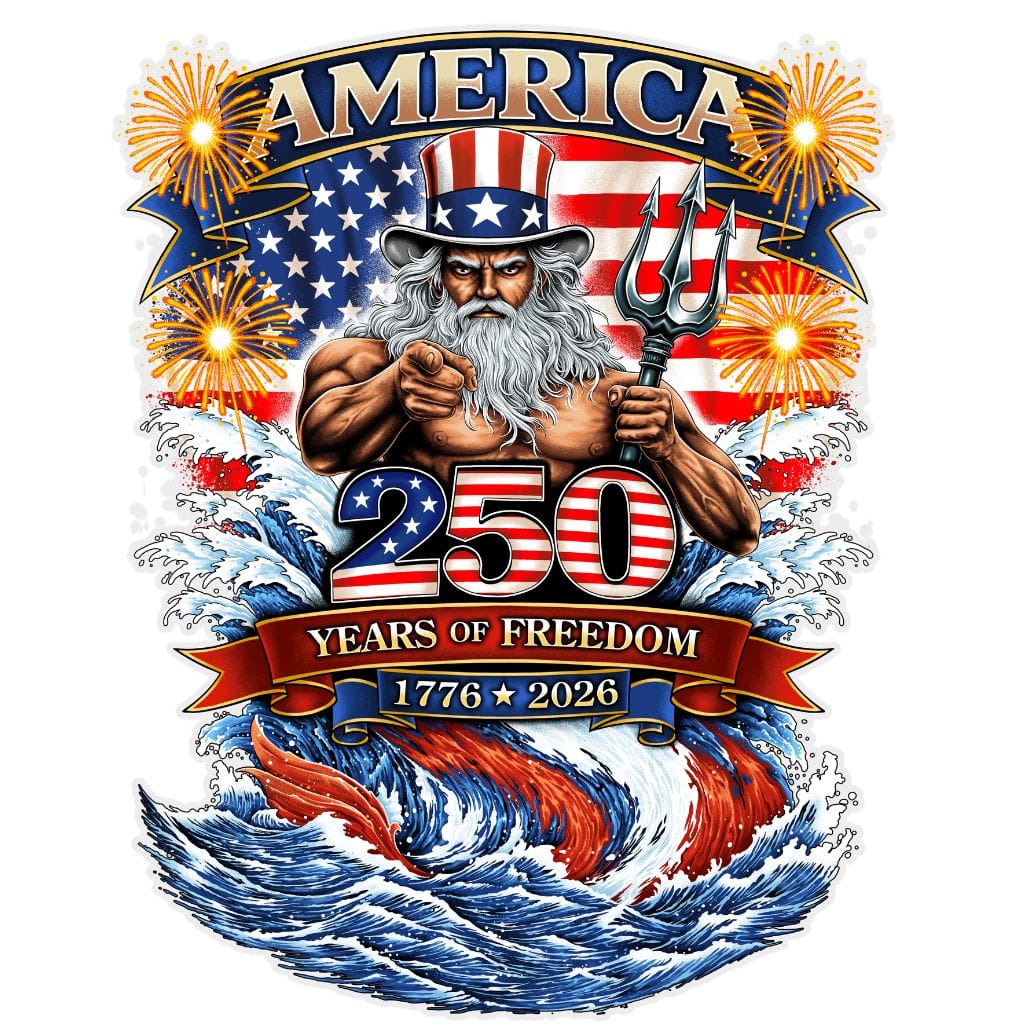 Mountains & Mermaids Uncle Poseidon (America 250 Year) Sticker