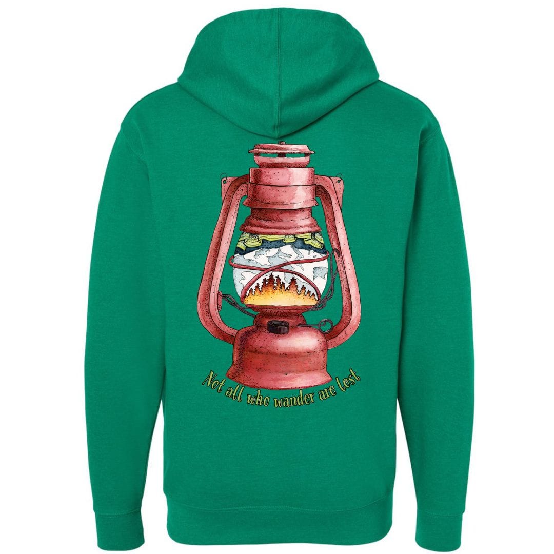 Mountains & Mermaids Wander Lanern Pullover Hoodie Small / Heather Green