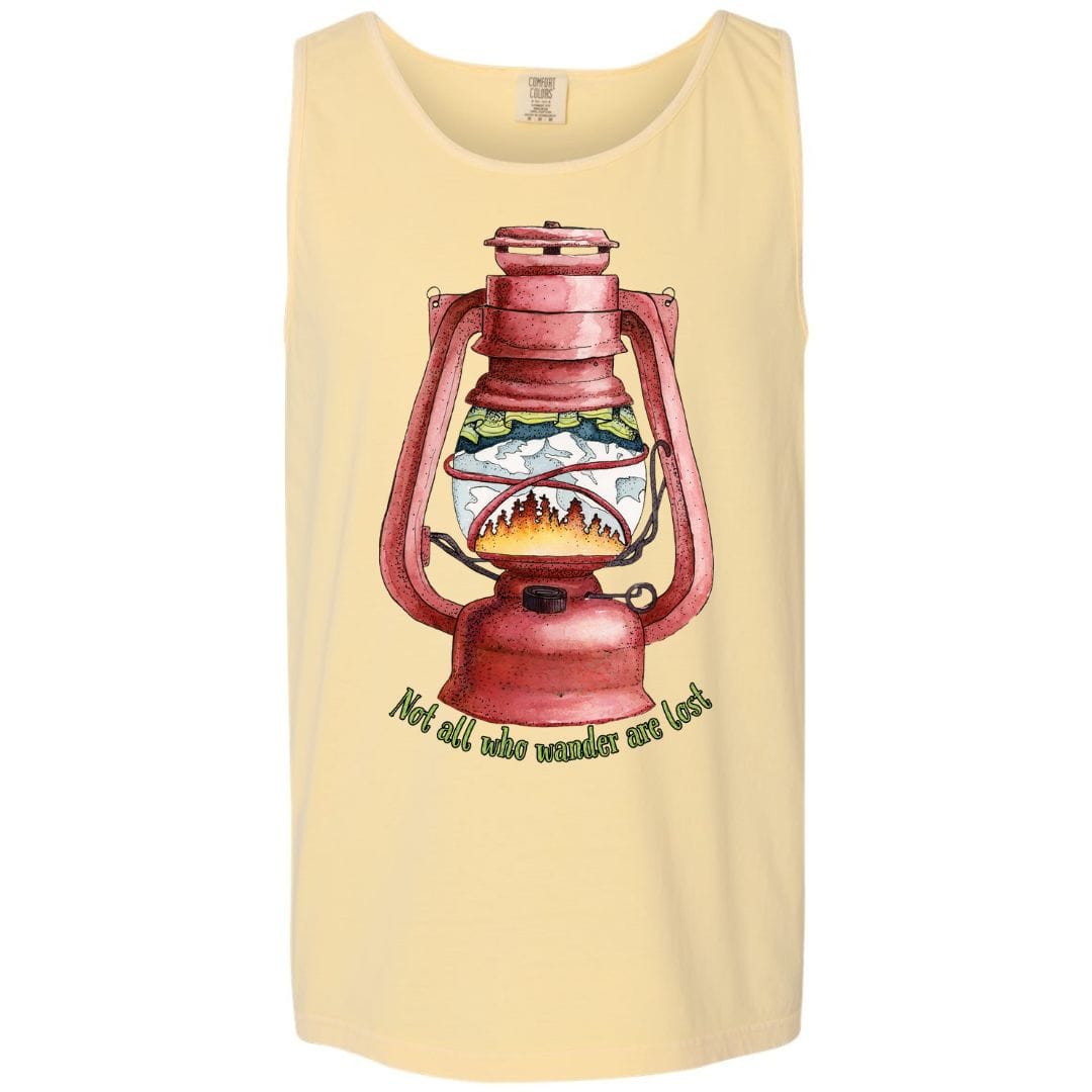 Mountains &amp; Mermaids Wander Lantern Boyfriend Tank Small / Sunshine