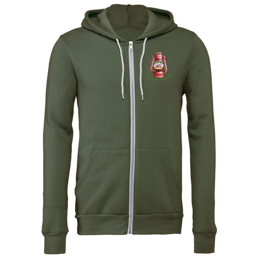 Mountains & Mermaids Wander Lantern Full Zip Fleece Hoodie