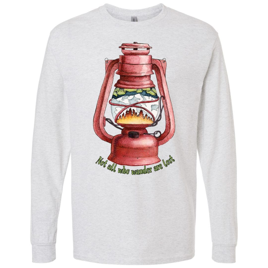 Mountains & Mermaids Wander Lantern Long Sleeve T-Shirt Small / Heather Gray