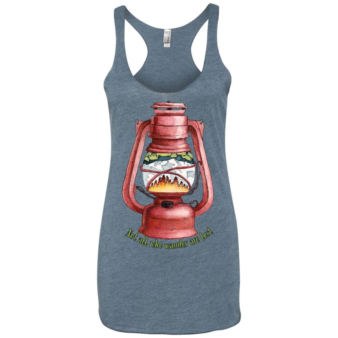 Mountains & Mermaids Wander Lantern Racerback Tank Small / Heather White