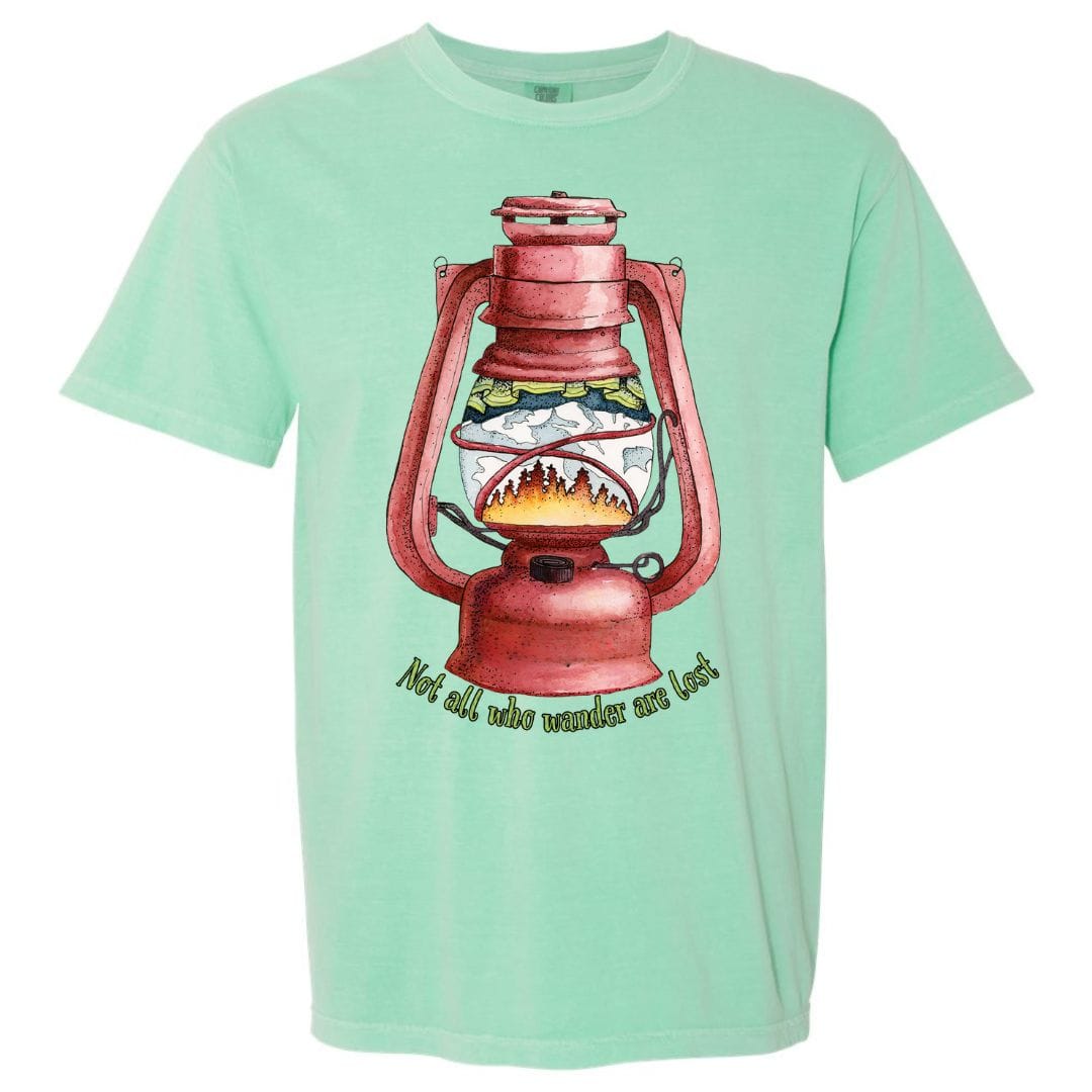 Mountains &amp; Mermaids Wander Lantern T-Shirt Small / Island Reef