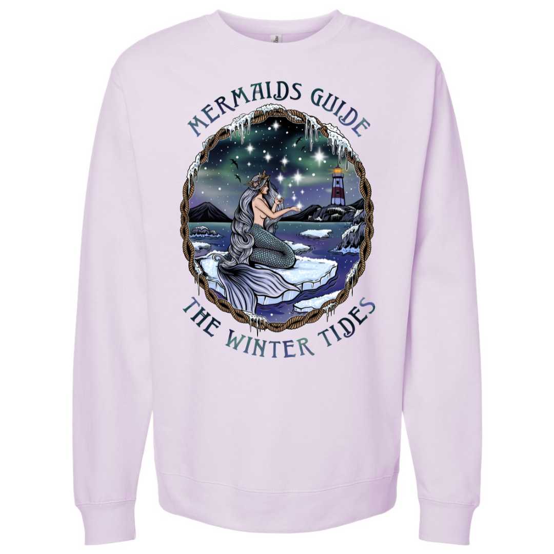 Mountains & Mermaids Winter Tides Crewneck Sweatshirt (Lavender) Small MM3635