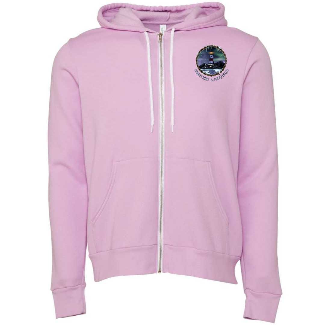 Mountains & Mermaids Winter Tides Fleece Zip-Up Hoodie (Lilac) Small MM3647