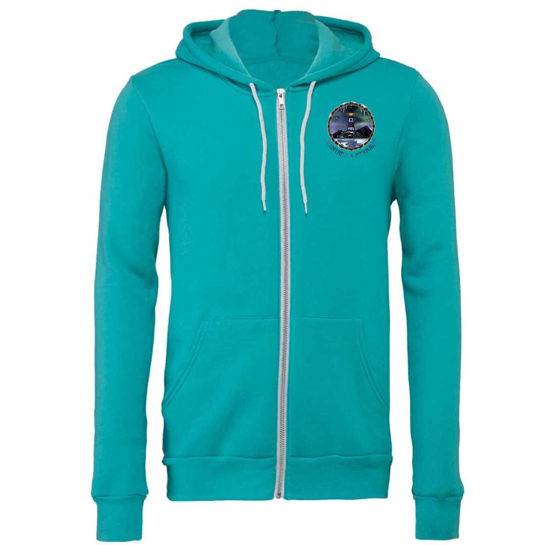 Mountains & Mermaids Winter Tides Fleece Zip-Up Hoodie (Teal) Small MM3653