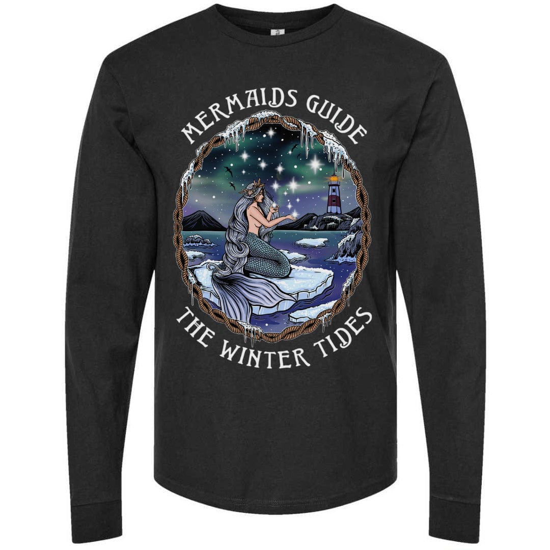 Mountains & Mermaids Winter Tides Long Sleeve T-Shirt (Black) Small MM4082
