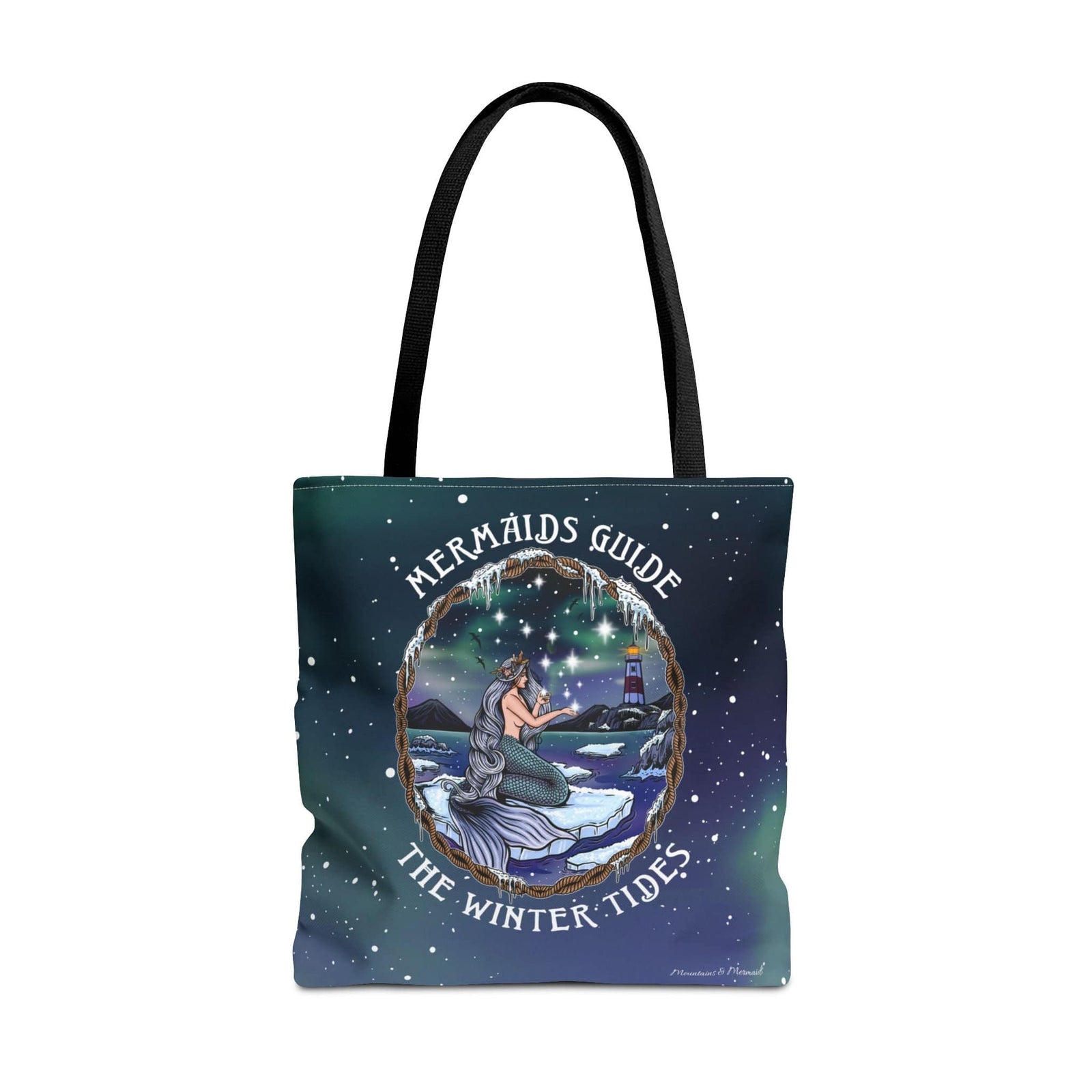 Mountains & Mermaids Winter Tides Market Tote Bag 18" × 18'' / Black 24911445431787649687