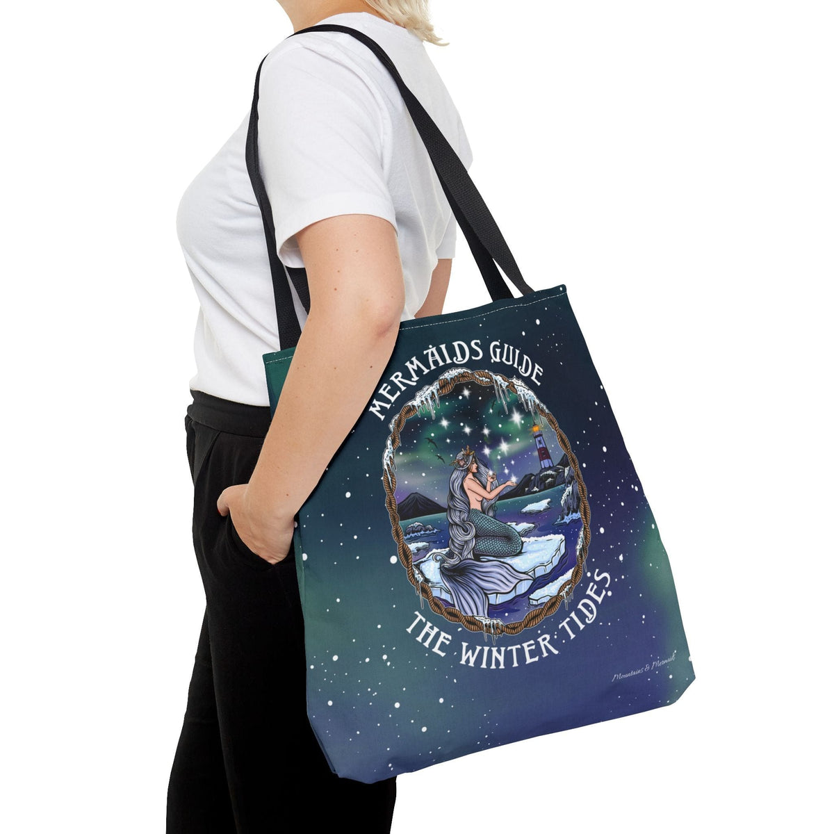 Mountains & Mermaids Winter Tides Market Tote Bag 18" × 18'' / Black 24911445431787649687