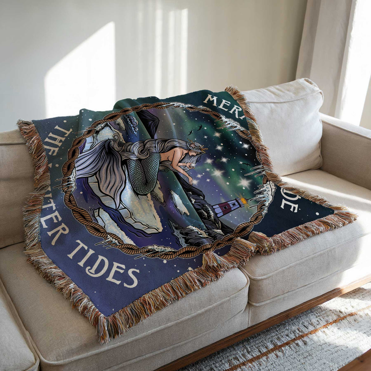 Mountains & Mermaids Winter Tides Mermaid Woven Blanket