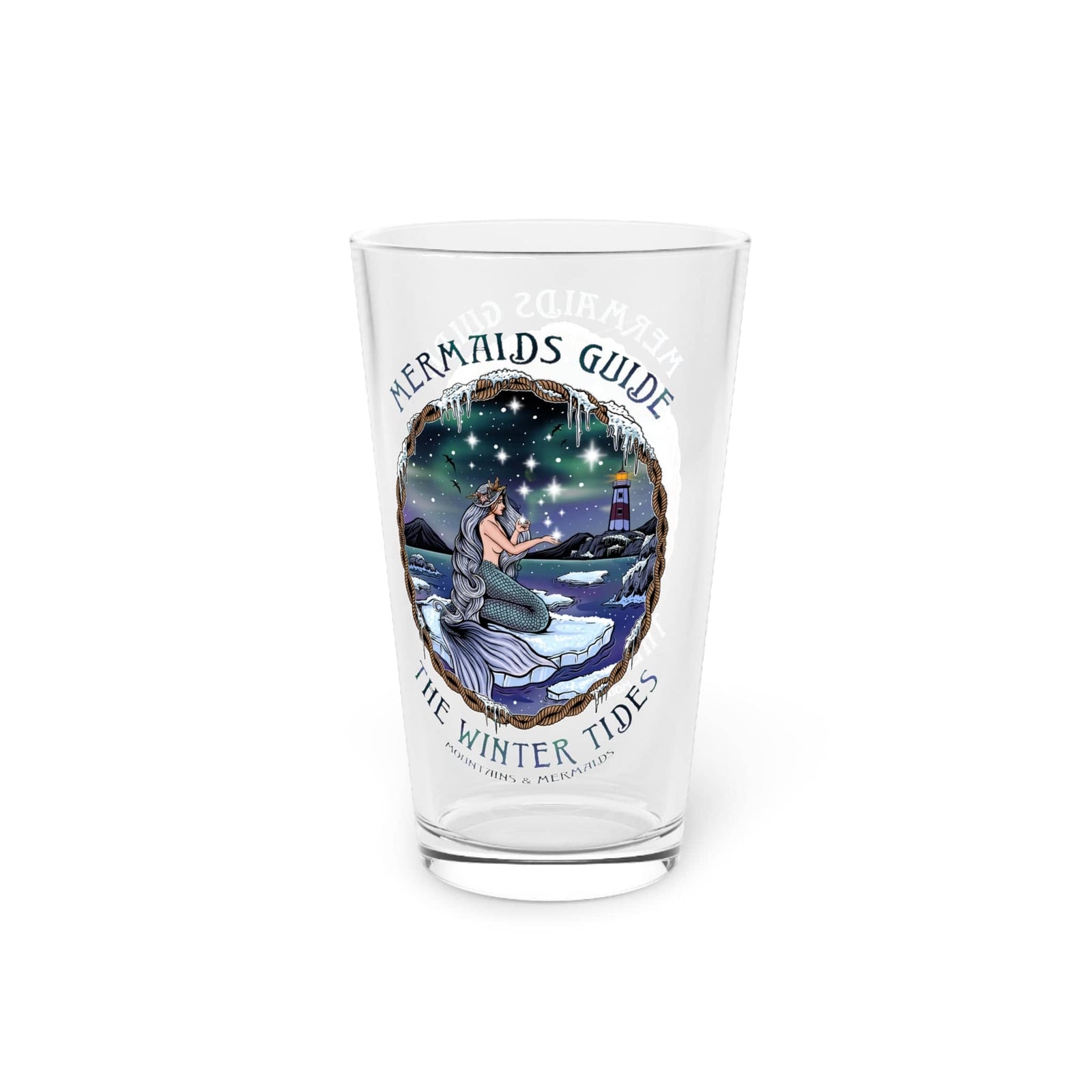 Mountains & Mermaids Winter Tides Pint Glass, 16oz 16oz 21571880272176013218