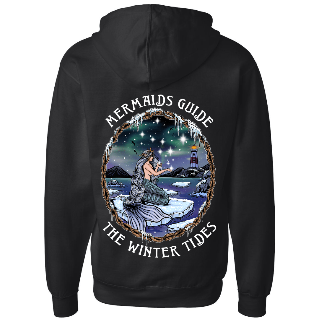Mountains & Mermaids Winter Tides Pullover Hoodie (Black) Small MM1632