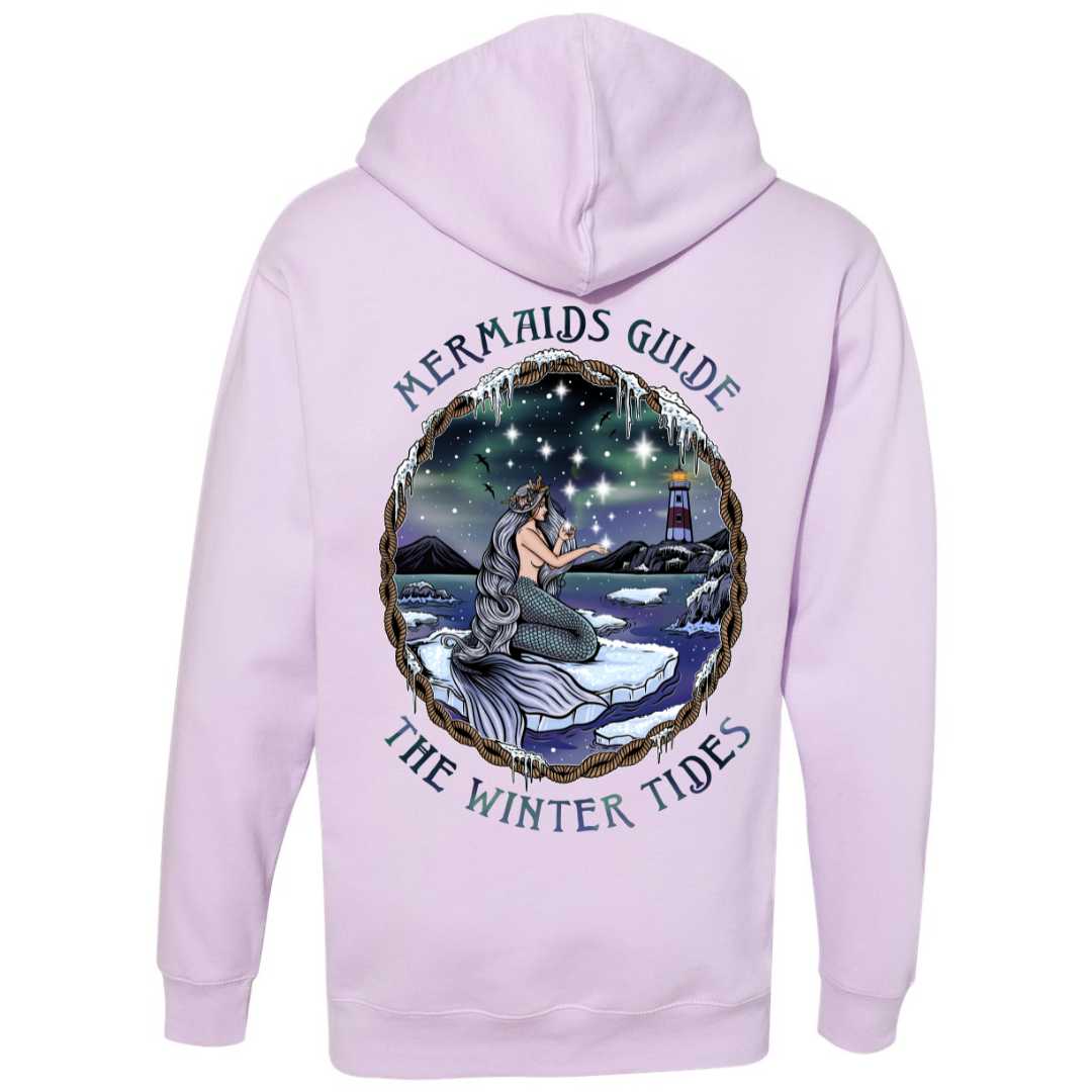 Mountains & Mermaids Winter Tides Pullover Hoodie (Lavender) Small MM1632