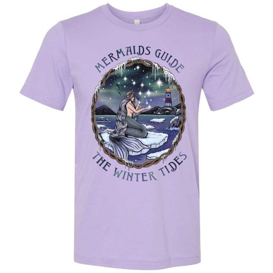 Mountains & Mermaids Winter Tides Short Sleeve T-Shirt (Lavender) Small MM3682