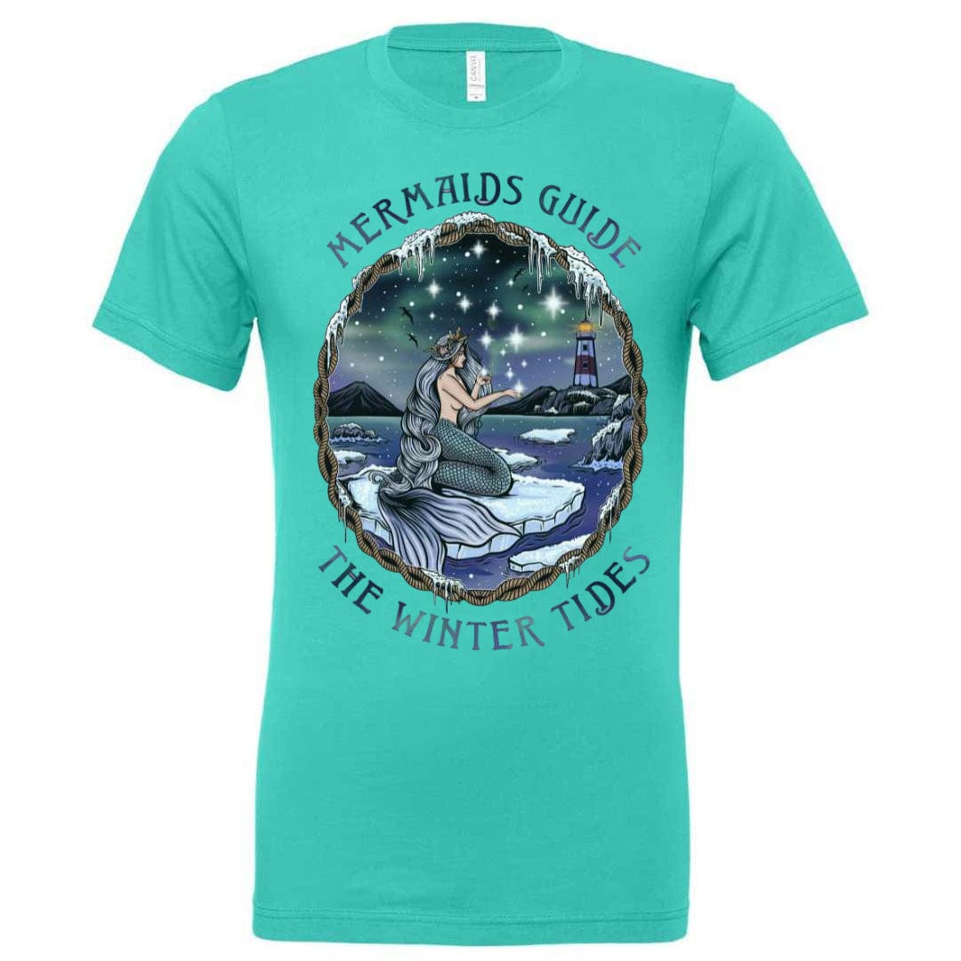 Mountains & Mermaids Winter Tides Short Sleeve T-Shirt (Teal) Small MM3688