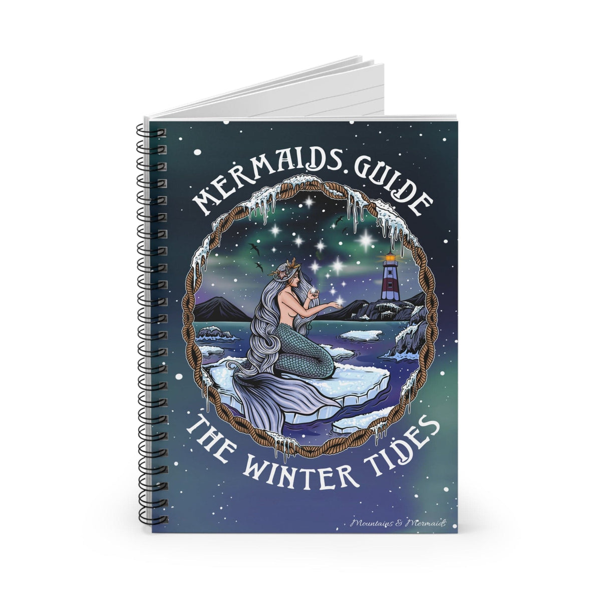 Mountains &amp; Mermaids Winter Tides Spiral Notebook - Ruled Line One Size 19211146773500211589